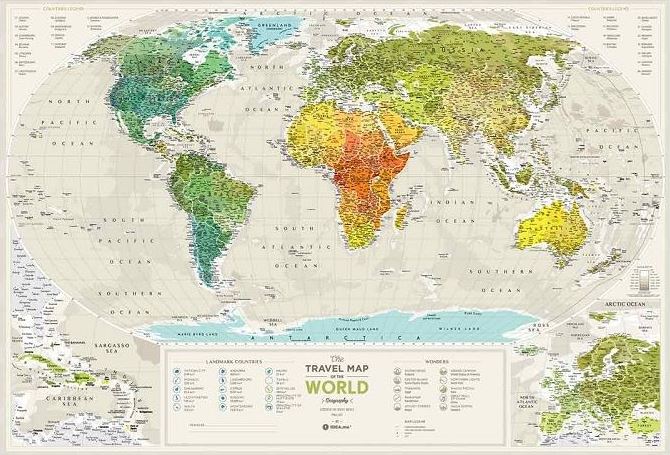 Скретч карта світу «Travel Map Geography World» (англ) (тубус) #1