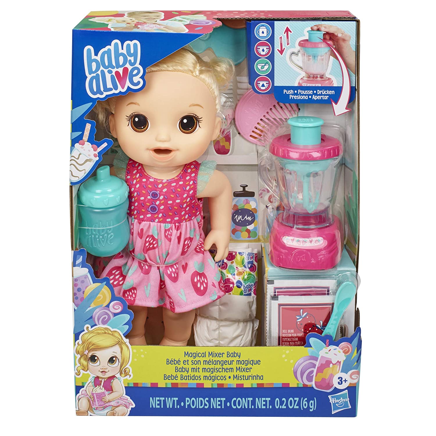 Кукла Baby Alive Magical Mixer Baby Doll Strawberry Shake with Blender ...