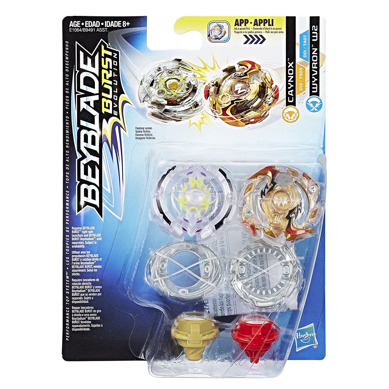 Волчки Beyblade Burst Evolution Dual Pack Caynox and Wyvron W2 купить ...