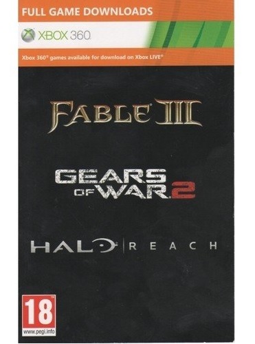 Halo Reach, Gears Of War 2, Fable 3 (Xbox 360) (Код на скачивание)