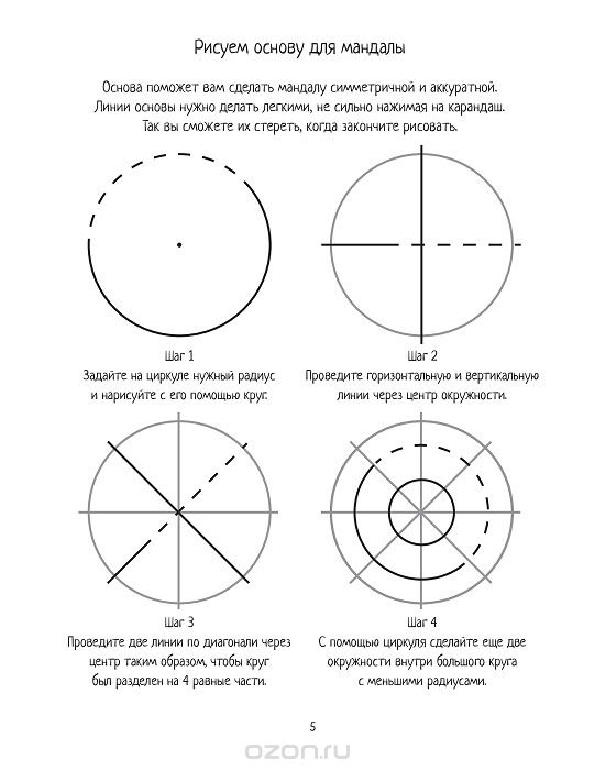 Как рисовать мандалу пошагово Как рисовать мандалу пошагово