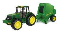 Большой сельскохозяйственный трактор и рулонный пресс-подборщик (Big Farm Tractor and Round Baler)