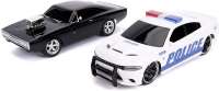 Форсаж - Чарджер Дома и Чарджер СРТ (Fast and Furious Chase Twin Pack- Dom's Dodge Charger and Dodge Charger SRT Hellcat, Police and Chase Car Rc)