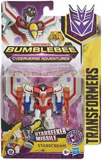 Трансформеры: Бамблби Кибервселенная Старскрим (Transformers Bumblebee Cyberverse Adventures Action Attackers Warrior Class Starscream Action Figure, Starseeker Missile Move)