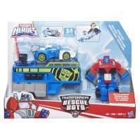 Transformers Rescue Bots Optimus Prime Racing Trailer and Blur #2