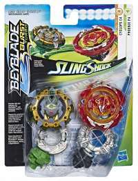 Набор бейблейд турбо вибух Циклоп и Феникс (Beyblade Burst Turbo Slingshock Dual Pack Cyclops C4 and Phoenix P4)  box