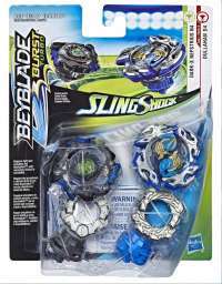 Набор Бейблейд турбо вибух - Beyblade Burst Turbo Slingshock Dual Pack Dark-X Nepstrius N4 and Dullahan D4 HASBRO box