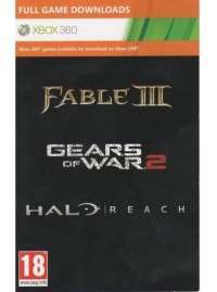 Halo Reach, Gears Of War 2, Fable 3 (Xbox 360) (Код на скачивание)